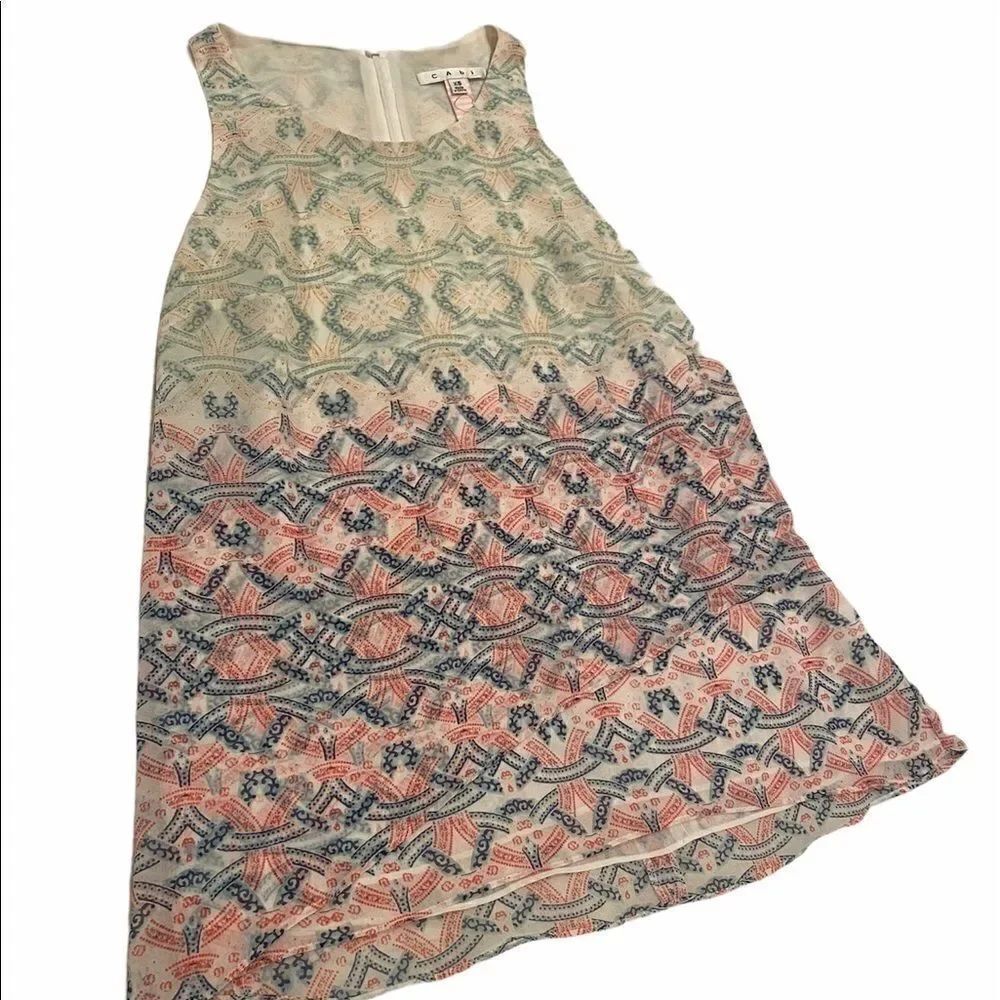 CAbi Sleeveless Zip Back Shirt Sz XSmall